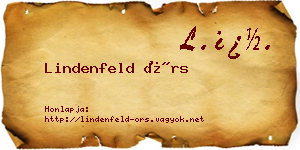 Lindenfeld Örs névjegykártya