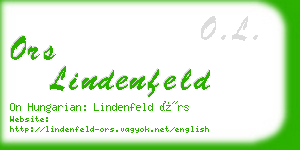ors lindenfeld business card